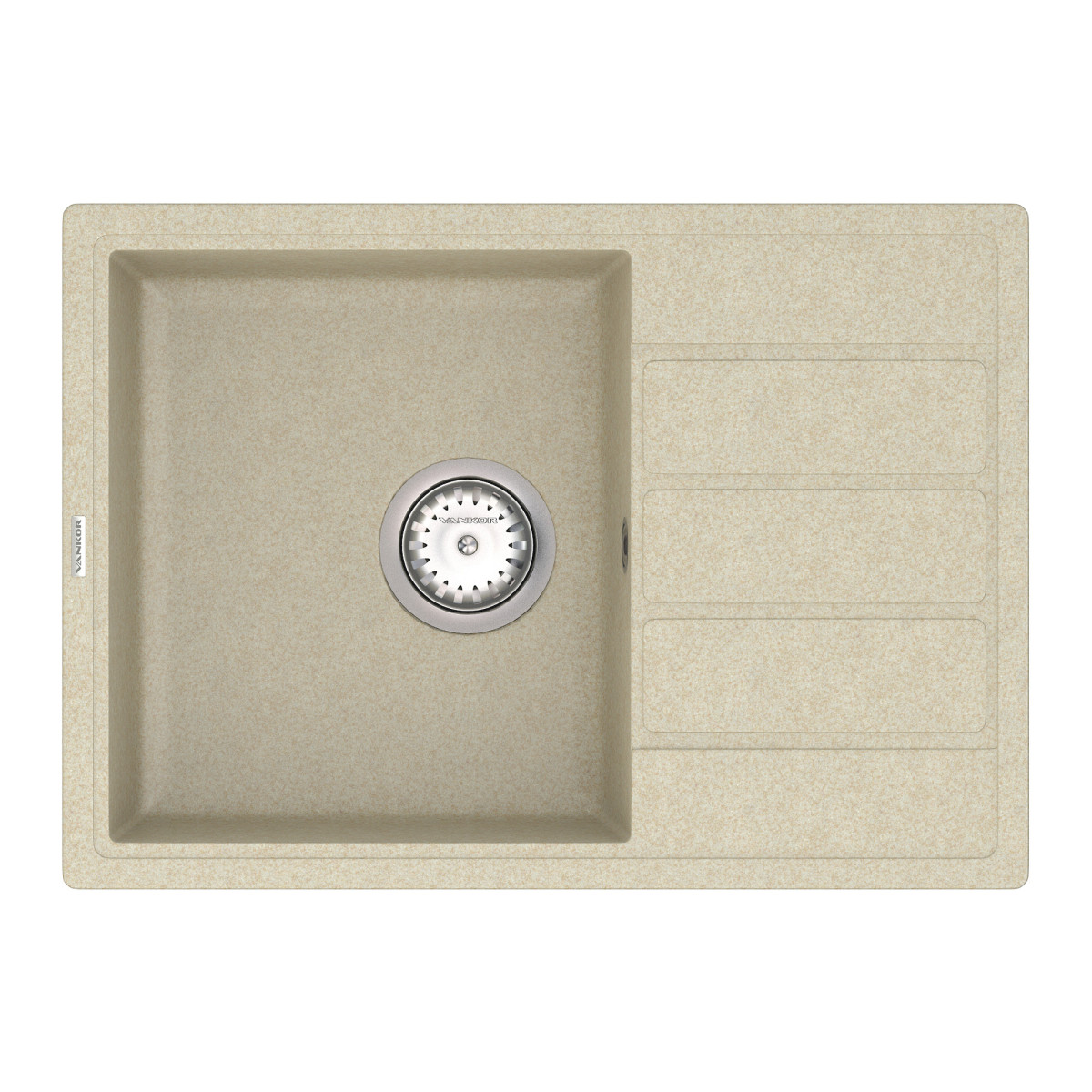 Keuken spoelbak VANKOR Easy EMP 02.62 Beige + sifon VANKOR