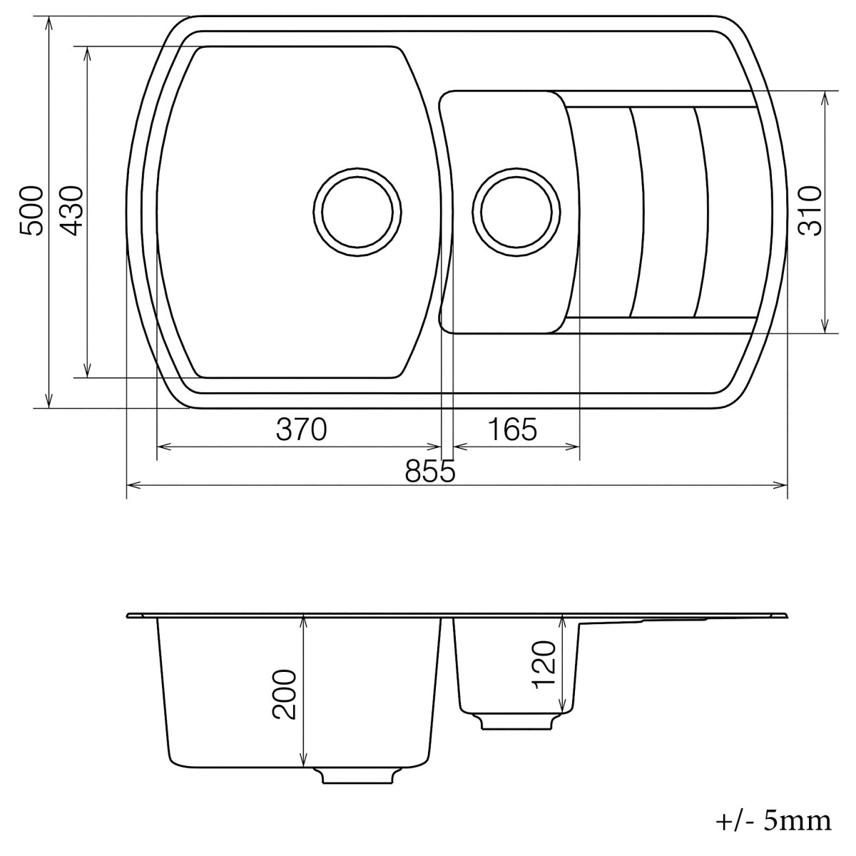 Keuken spoelbak VANKOR Norton NMP 04.86 Safari + sifon VANKOR