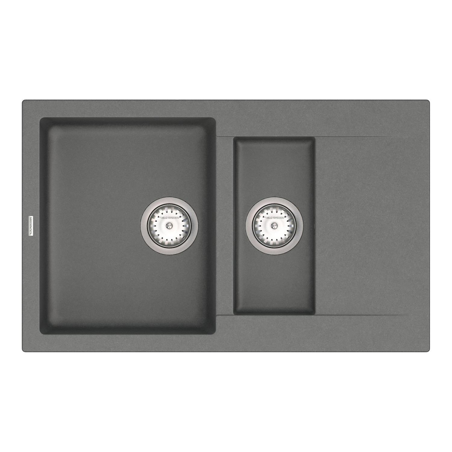 Keuken spoelbak VANKOR Orman OMP 04.80 Grijs + sifon VANKOR Keuken spoelbak VANKOR Orman OMP 04.80 Grijs + sifon VANKOR