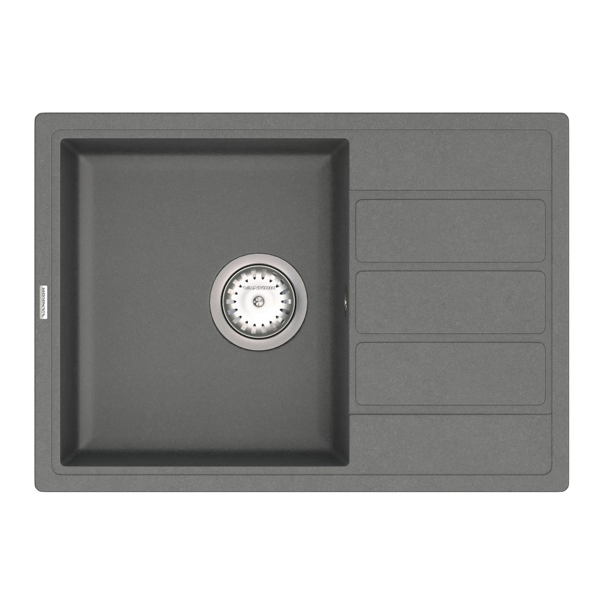 Keuken spoelbak VANKOR Easy EMP 02.62 Grijs + sifon VANKOR