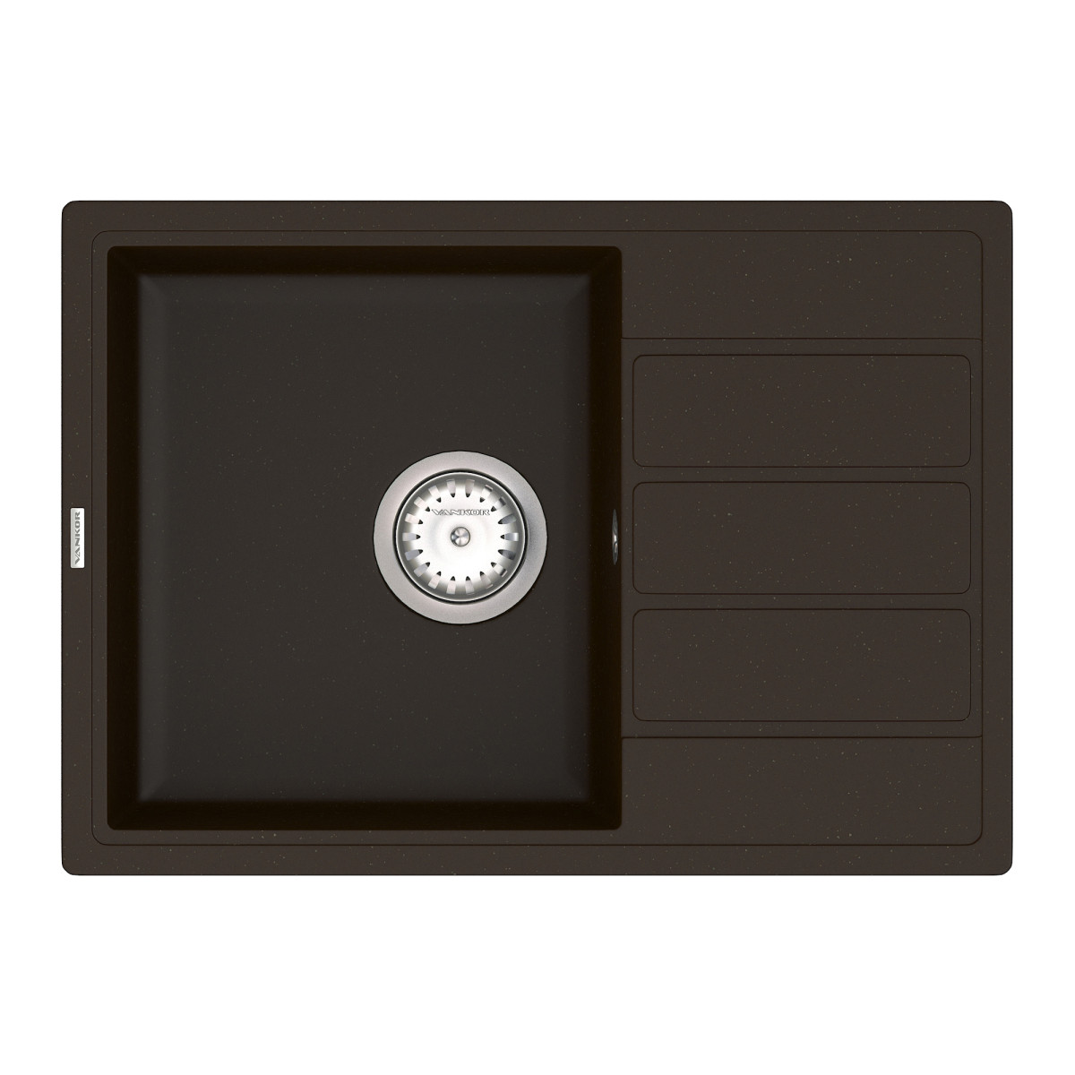Keuken spoelbak VANKOR Easy EMP 02.62 Chocolade + sifon VANKOR