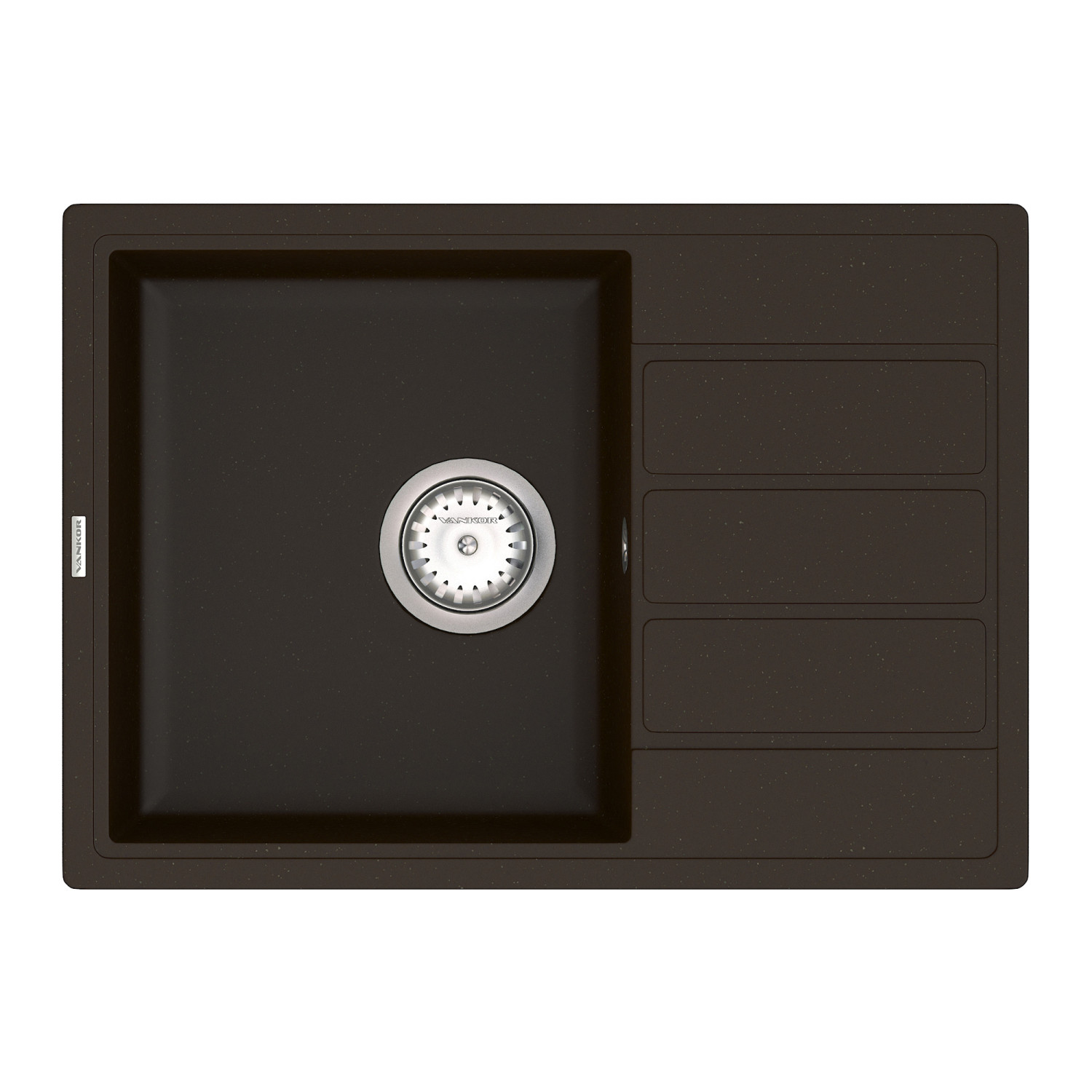 Keuken spoelbak VANKOR Easy EMP 02.62 Chocolade + sifon VANKOR Keuken spoelbak VANKOR Easy EMP 02.62 Chocolade + sifon VANKOR