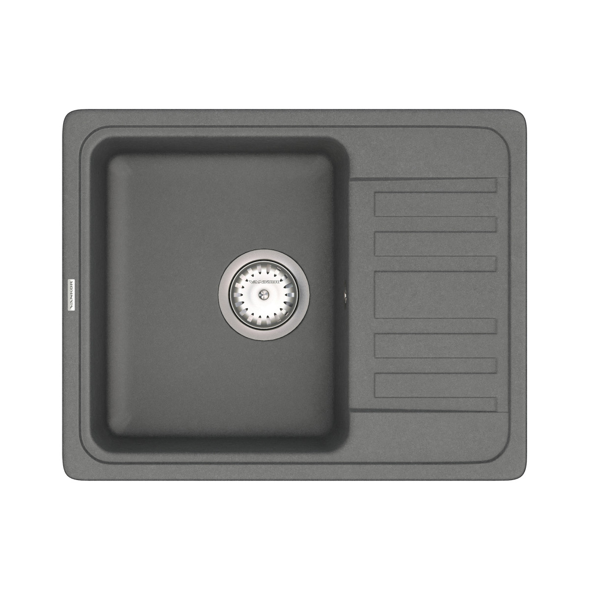 Keuken spoelbak VANKOR Hope HMP 02.57 Grijs + sifon VANKOR