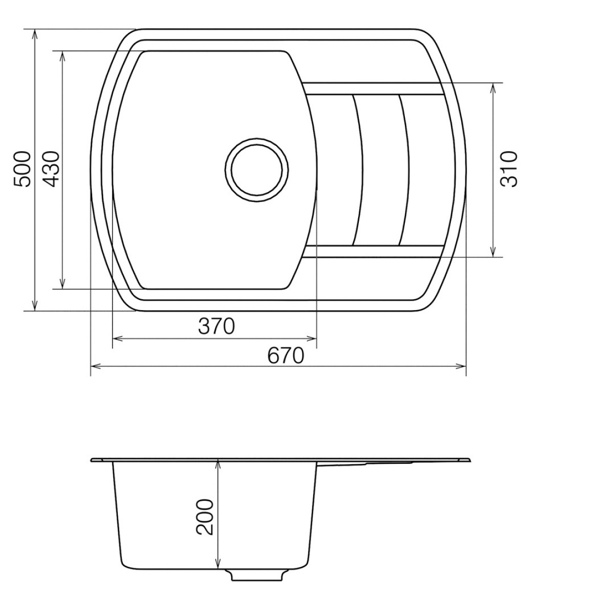 Keuken spoelbak VANKOR Norton NMP 02.67 Grijs + sifon VANKOR