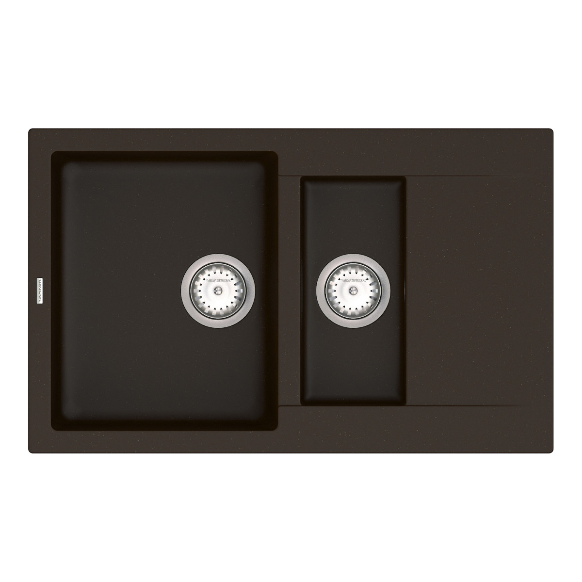 Keuken spoelbak VANKOR Orman OMP 04.80 Chocolade + sifon VANKOR