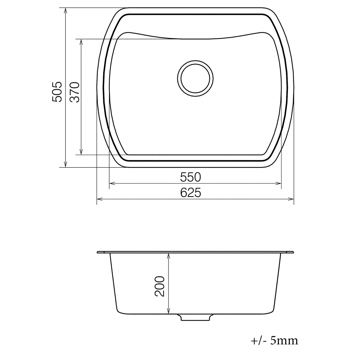 Keuken spoelbak VANKOR Norton NMP 01.63 Zwart + sifon VANKOR
