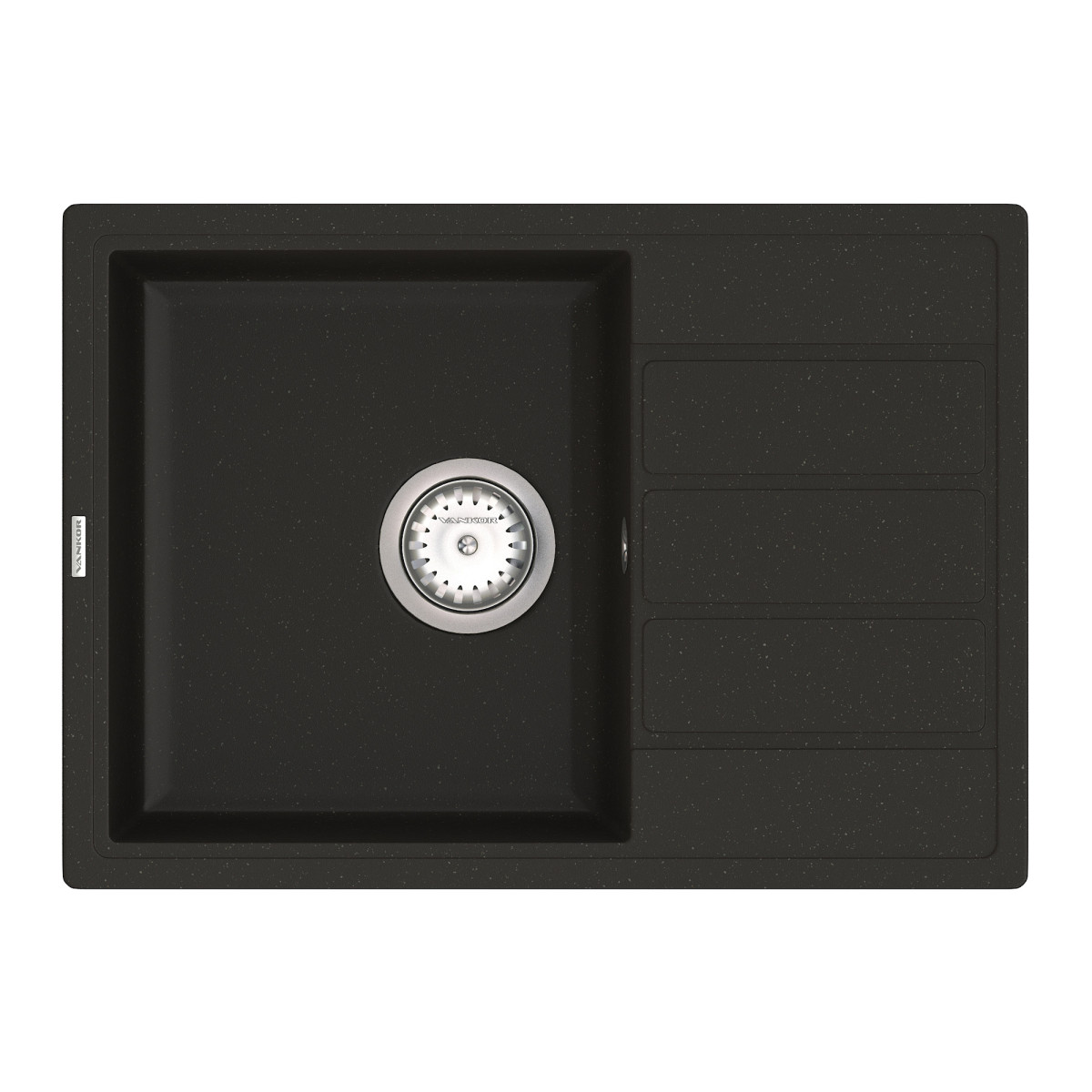 Keuken spoelbak VANKOR Easy EMP 02.62 Zwart + sifon VANKOR