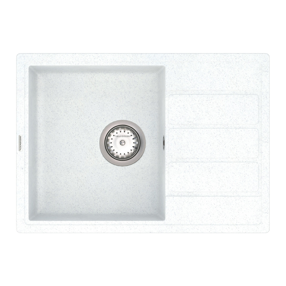 Keuken spoelbak VANKOR Easy EMP 02.62 Witte steen + sifon VANKOR
