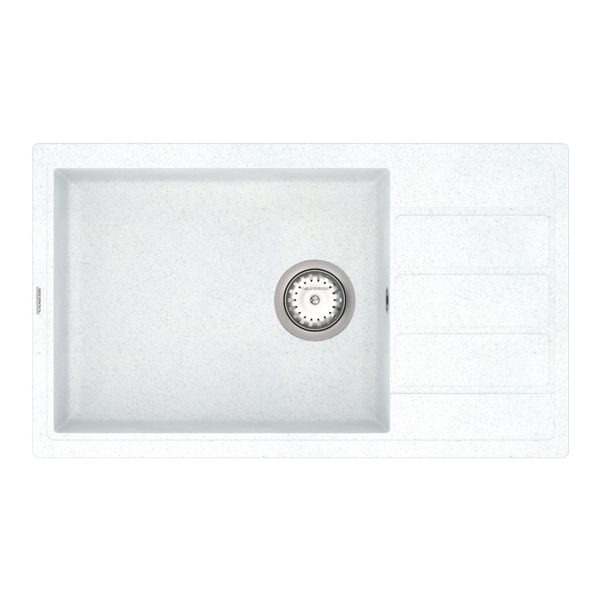 Keuken spoelbak VANKOR Easy EMP 02.76 XL Witte steen + sifon VANKOR
