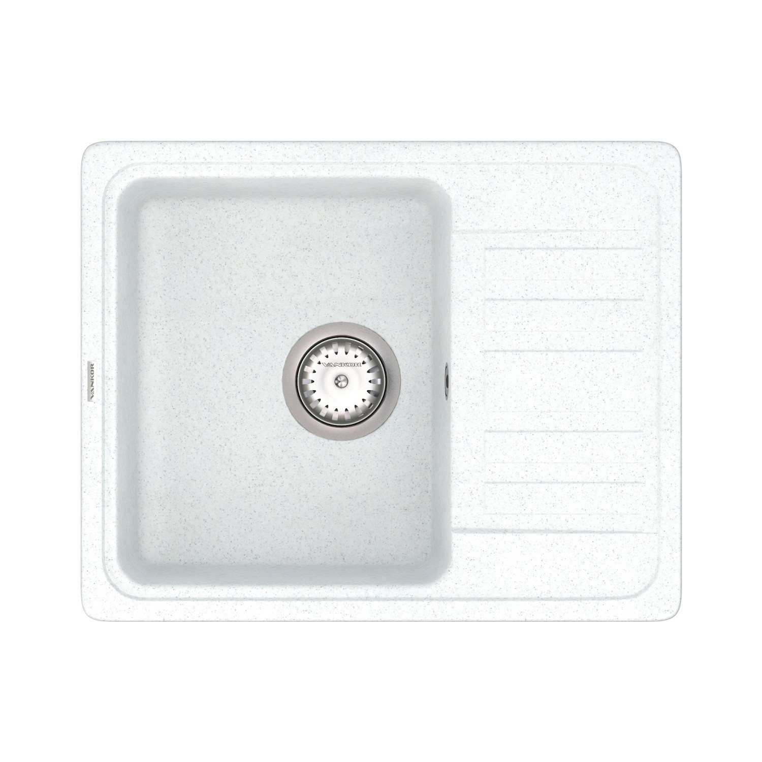 Keuken spoelbak VANKOR Hope HMP 02.57 Witte steen + sifon VANKOR Keuken spoelbak VANKOR Hope HMP 02.57 Witte steen + sifon VANKOR