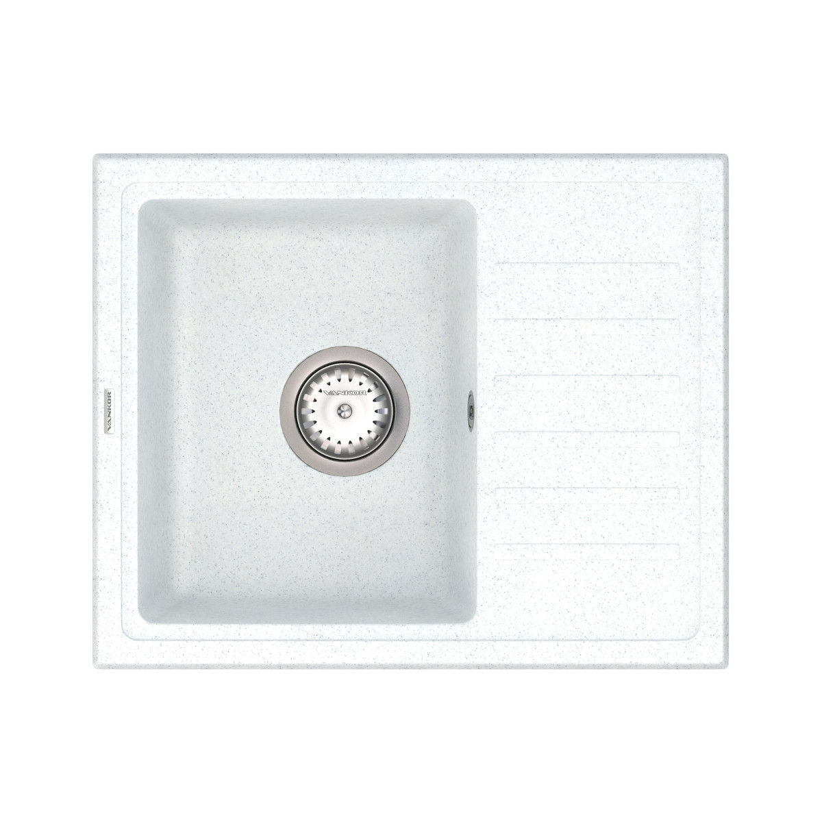 Keuken spoelbak VANKOR Lira LMP 02.55 Witte steen + sifon VANKOR