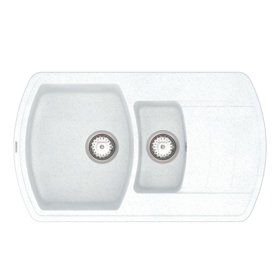 Keuken spoelbak VANKOR Norton NMP 04.86 Witte steen + sifon VANKOR