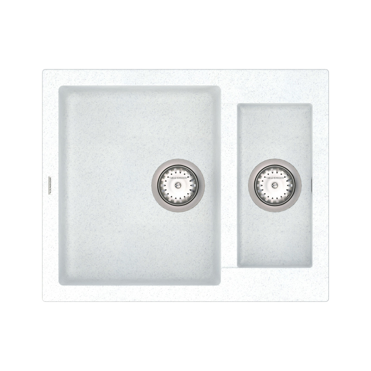 Keuken spoelbak VANKOR Orman OMP 03.61 Witte steen + sifon VANKOR