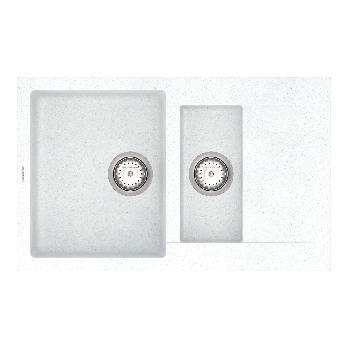Keuken spoelbak VANKOR Orman OMP 04.80 Witte steen + sifon VANKOR